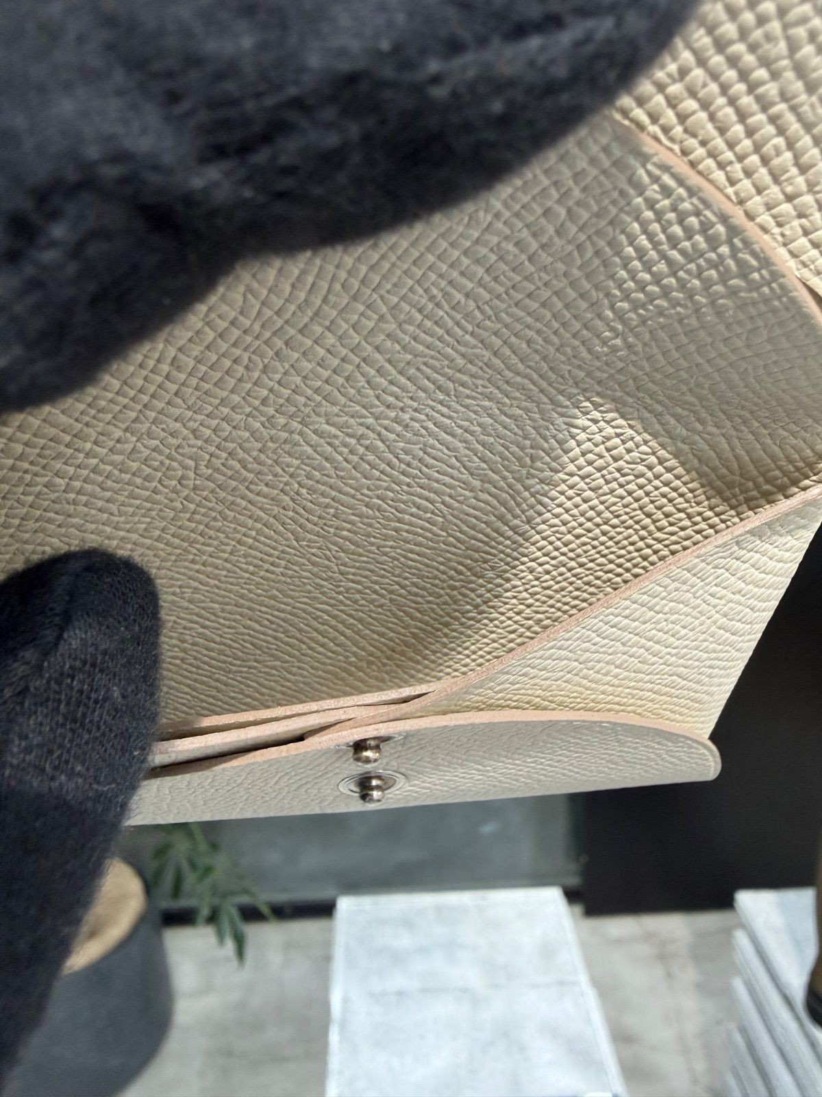 Hermes Calvi Duo Epsom Leather Nata Coin Case Card Case Silver Hardware New thumbnail 4