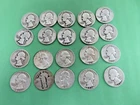 LOT OF 20 SILVER WASHINGTON QUARTERS 90% Various years w/ stand -  Half of Roll