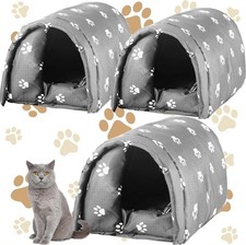 3 Pcs Cat Houses Winter Weatherproof Insulated Stray Feral Cat Dog House