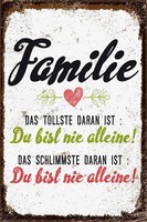 Holzschild 30X20 Cm Familie Du Bist Nie Alleine Deko Geschenk Holz Schild
