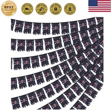 90 ft Long Pirate Flag Banner Pirate Day Party Decor, Natural Style