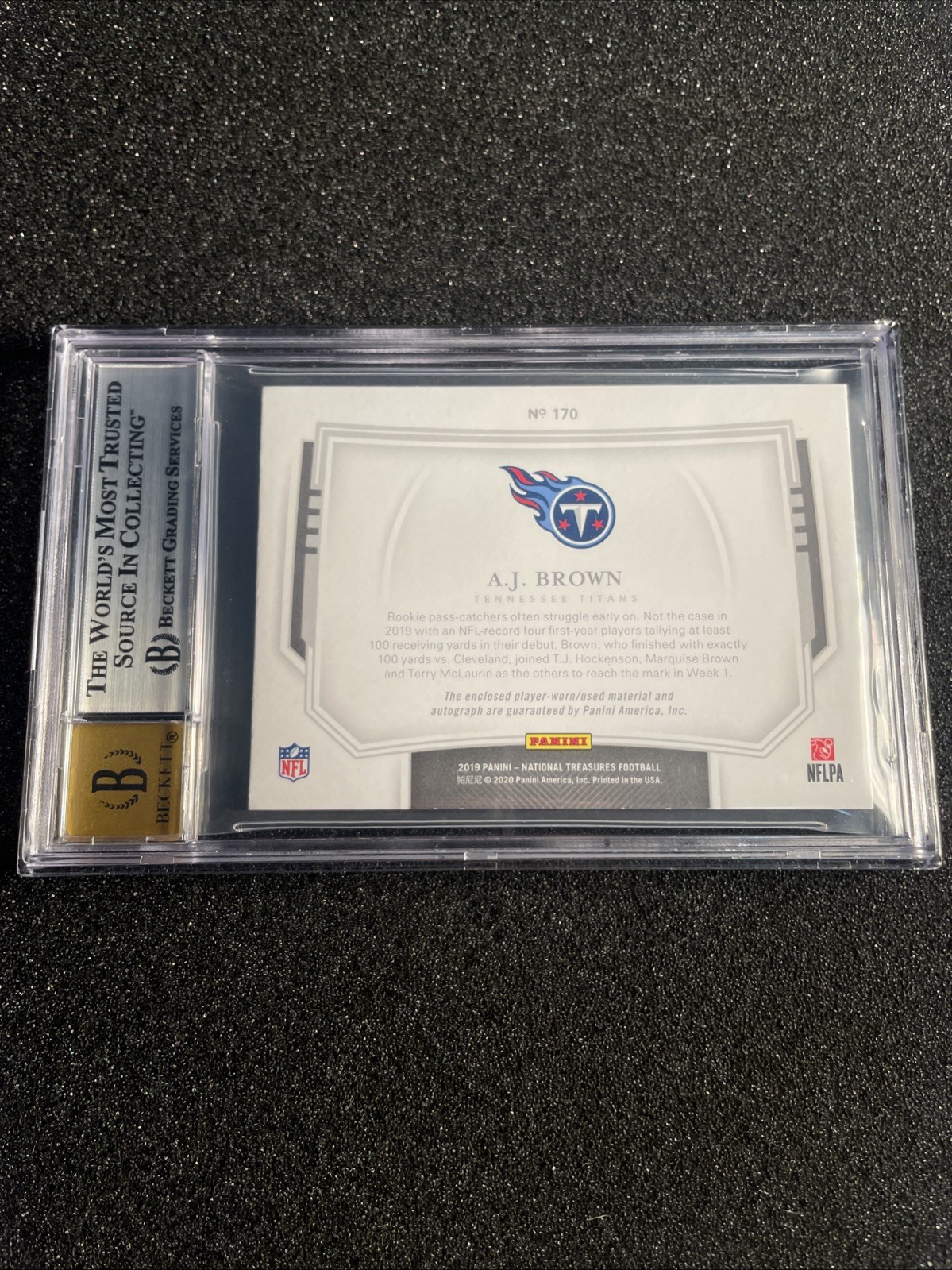 2019 National Treasures A.J. Brown Midnight RPA /20 #170 BGS 9 Auto 10 view 3