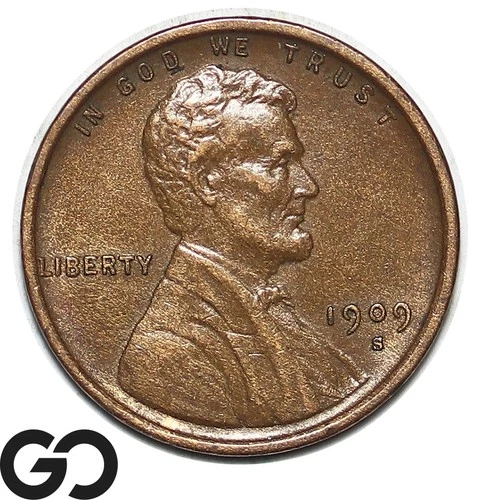 1909-S Lincoln Cent Wheat Penny, Choice Unc+ Key Date San Francisco Mint