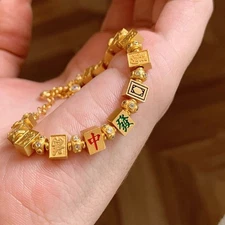 Mahjong Bead Bracelet Chinese Style Fashion Hand String National Trend Jewelry