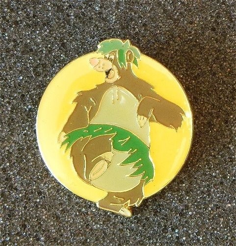 OLD RARE Disney Channel Pin Baloo Dancing Jungle Book 1990s Rel 10th Anniversary