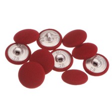 10pcs Fabric Cloth Covered Button 18mm Metal Round Sewing Buttons Red