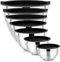 Homikit RüHrschüSsel Set, Edelstahl SchüSsel 7Er Set, SalatschüSsel Mit Luftdich