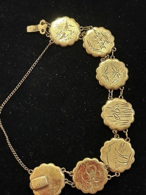 Boutons De Manchette AMITA - Pagode Noire Et Damas Japonais Doré - Réf 32816