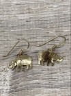 Wild Bryde Gold Tone Earrings Lot w. Sitting Dog Retriever Lab Elephants 3.39g — photo 3