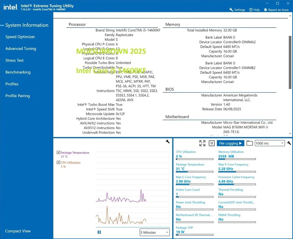 Intel Core i5 14600KF, 14 Core, 3.5GHz, 5.3GHz Turbo - Image 4 of 4
