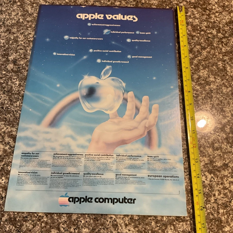 11.5x16.5 VTG Apple Computer Values Poster - Image 2 of 4