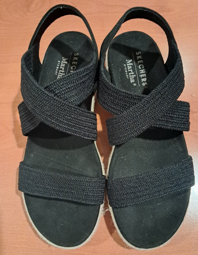Skechers Martha Stewart BOBS Größe 8 Plateau elastische Riemchensandale 8M