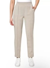 Mondetta Women  s Pant Pintuck Straight Leg Beige Sz L Moisture Wicking Waistband