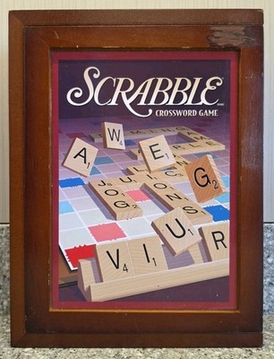 Vintage Game Collection Scrabble Crossword Game Wooden Box 01336 2009 Complete 