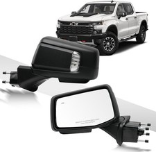 Driver Left Side Door Mirror for 2019-2024 Chevy Silverado 1500, with Heated Pow