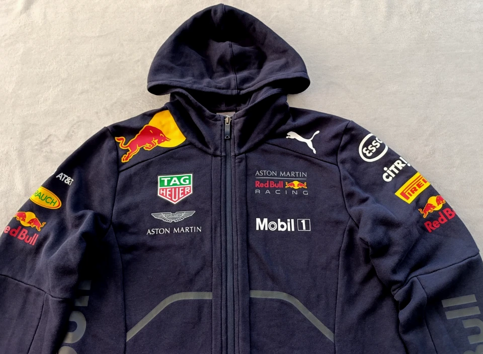 Puma Red Bull Racing Motorsport F1 Formula One 1 mens Hoodie Zip Sweater size S - Image 2 of 4