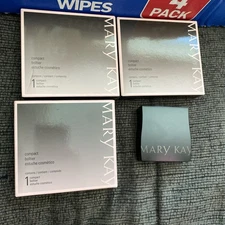 4 X MARY KAY Compact 3 X 017362 EMPTY Black Refillable Palette 1 Small