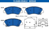 Bremsscheiben-BremsbeläGe-Kit ATE 13.0460-5548.2 Hyundai 58101-1RA05