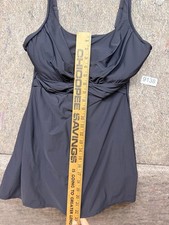 Lands End Womens Swimsuit Dress One Piece Black Underwired Size 8 DDD