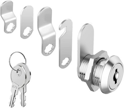 Mailbox lock with 5 different lock plates and 2 keys, 16 mm screw