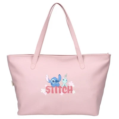 Große Damen Shopping-Tasche | rosa | Kunstleder | Disney Stitch - Bild 1 von 4