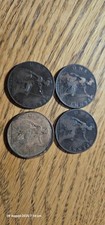 4xBritish Pre-Decimal Bronze One Penny Coins-1897, 1900,1906 Victoria& EdwardVII