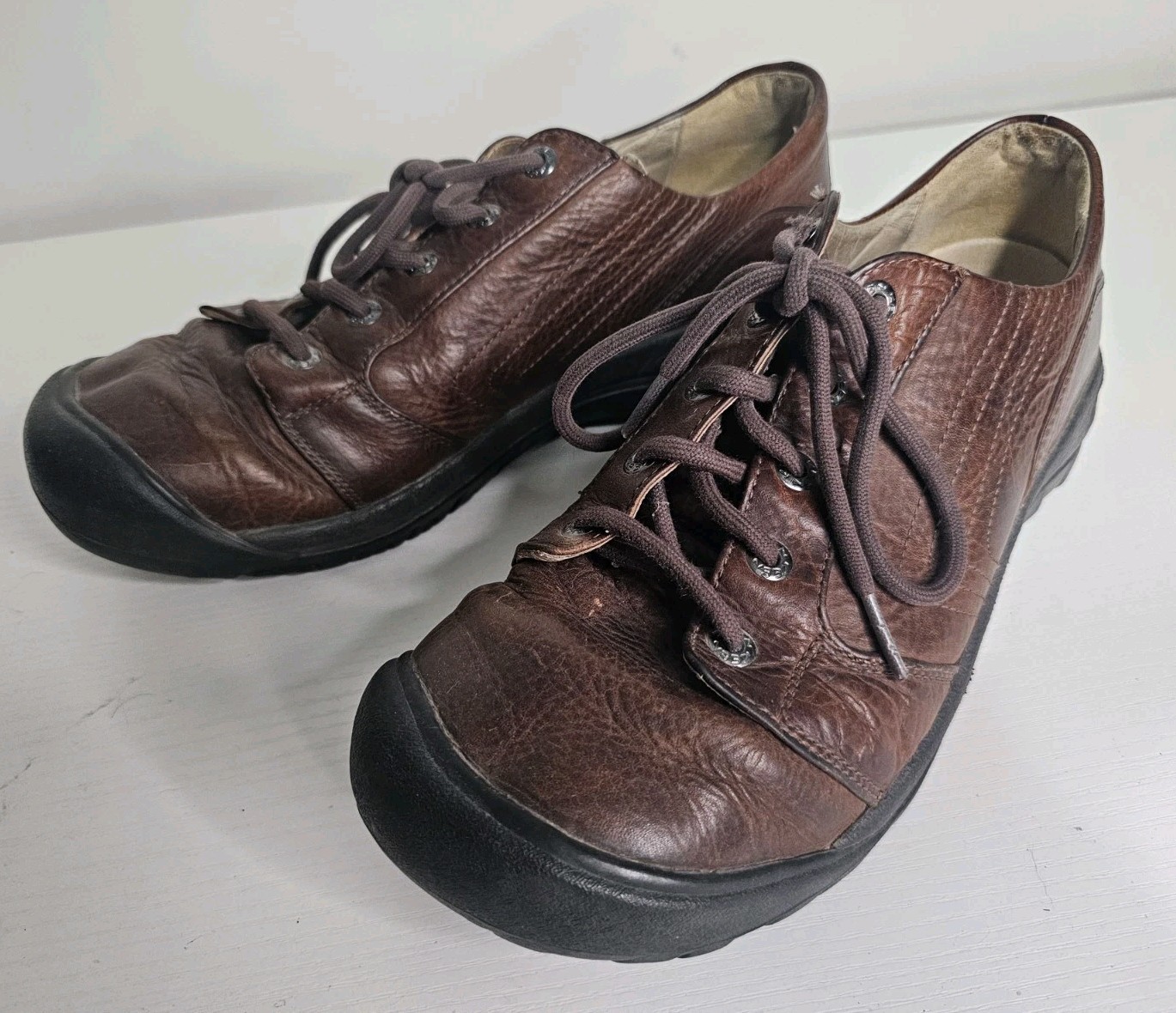 KEEN OAKK Alki Men's Brown Leather Oxford Lace-Up Shoe Size 11 EU 44.5 GTS0610
