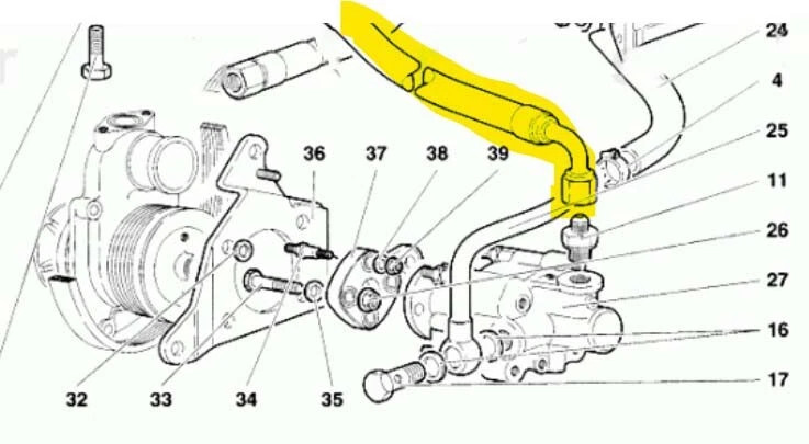 New OEM Lamborghini Power Steering Hose Nose Lift 1998-1999 Diablo 004034576