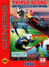 Triple Score For Sega Genesis Vintage Racing Game Only