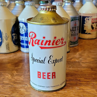 Rainier Special Export Beer Cone Top Can w/cap. 180(14). Rainier Brewing Co.