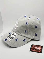 47 Brand Los Angeles Dodgers Confetti Clean Up Adjustable Gray Hat Cap NWT