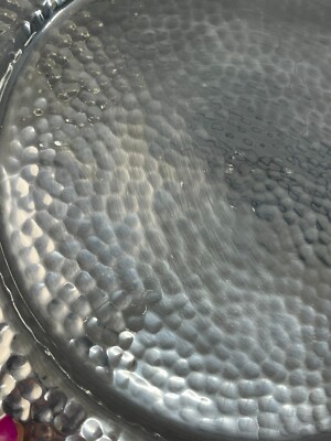 5 West Elm Hammered Metal Silver Pewter/Aluminum Chargers Plate 13