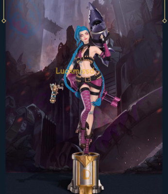 League of Legends LOL Jinx Figure 3D Ballpoint Pen Collectible Statue 22cm Gifts