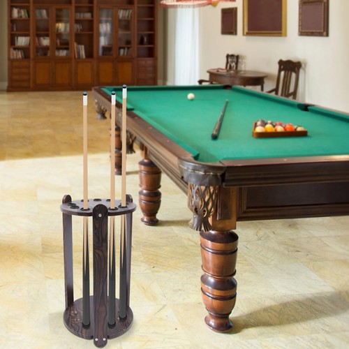 ??Round Pool Cue Rack Stick Holder 9 Pool Cue Billiard Stick Ball Set Wooden - Picture 15 of 18