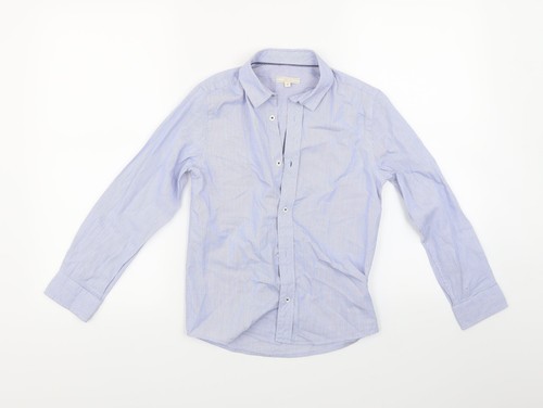 John Lewis Jungen blau kariert 100 % Baumwolle Basic Knopfleiste Größe 9 Jahre Kragen aber