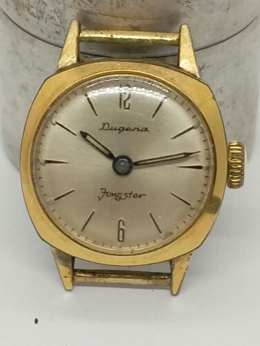 VINTAGE Dugena Youngster Gold Plated 10mic. Cal. 707 Working Well Good Condition - Picture 2 of 19