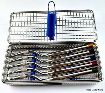Set De 5 Ostéotomes Courbés Pour Chirurgie Sinusale Et Implants - NATRA - Neuf