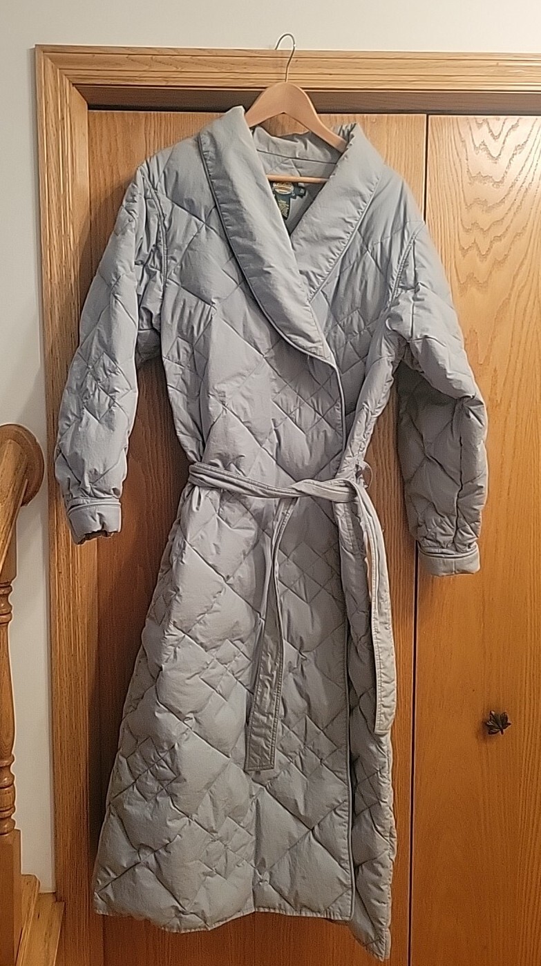 1990's Cabela's Puffer Goose Down Robe Belted Pockets Full Length XL