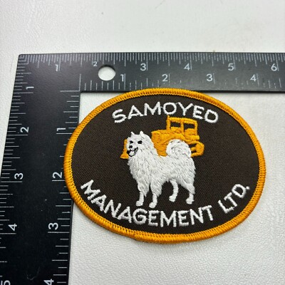 Vintage SAMOYED MANAGEMENT LTD Contractor, Machinery Advertising Patch 421N