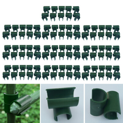 100X PLANT TRELLIS CONNECTOR CLIP ADJUSTABLE PLANT CROSS CONNECTOR STAKE CLIPS 100X PLANT TRELLIS CONNECTOR CLIP ADJUSTABLE PLANT CROSS CONNECTOR STAKE CLIPS