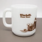 Vintage Winchells Donut House White Glasbake 3 1/4" Cup Milk Glass Vintage