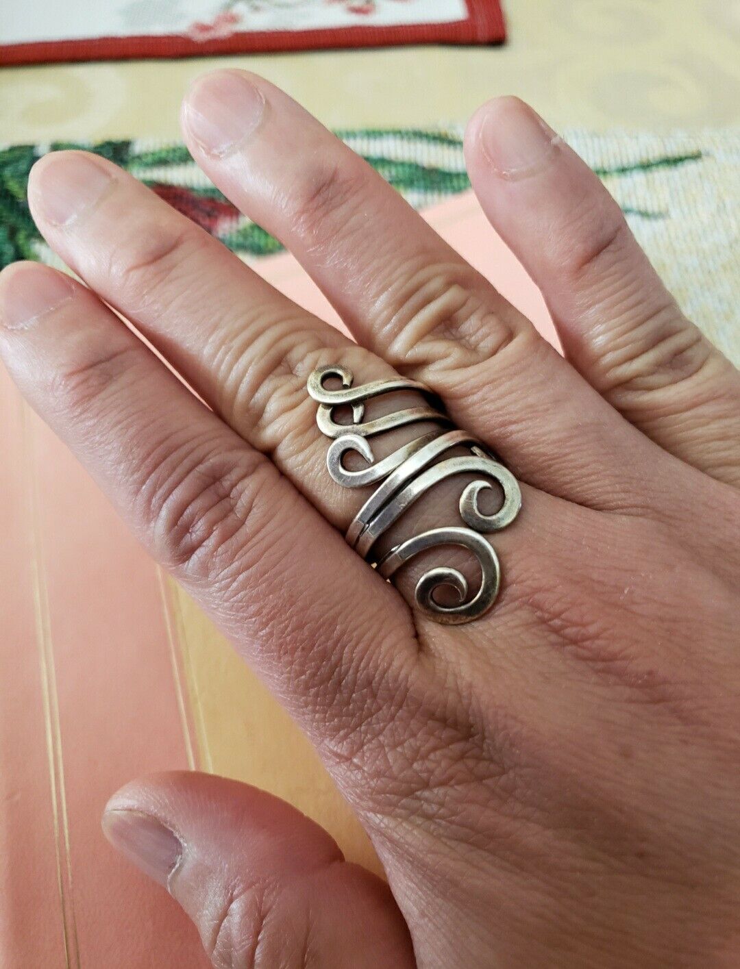 sterling silver swirl ring - image 2