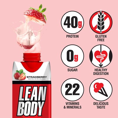 Lean Body Ready-to-Drink Strawberry 🍓 Protein Shake, 17 Fl Oz