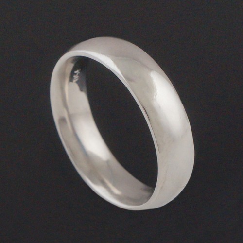Heavy Modern Platinum Comfort Fit 5.6mm High Polished Wedding Band, Estate Ring - 第 3/9 張圖片