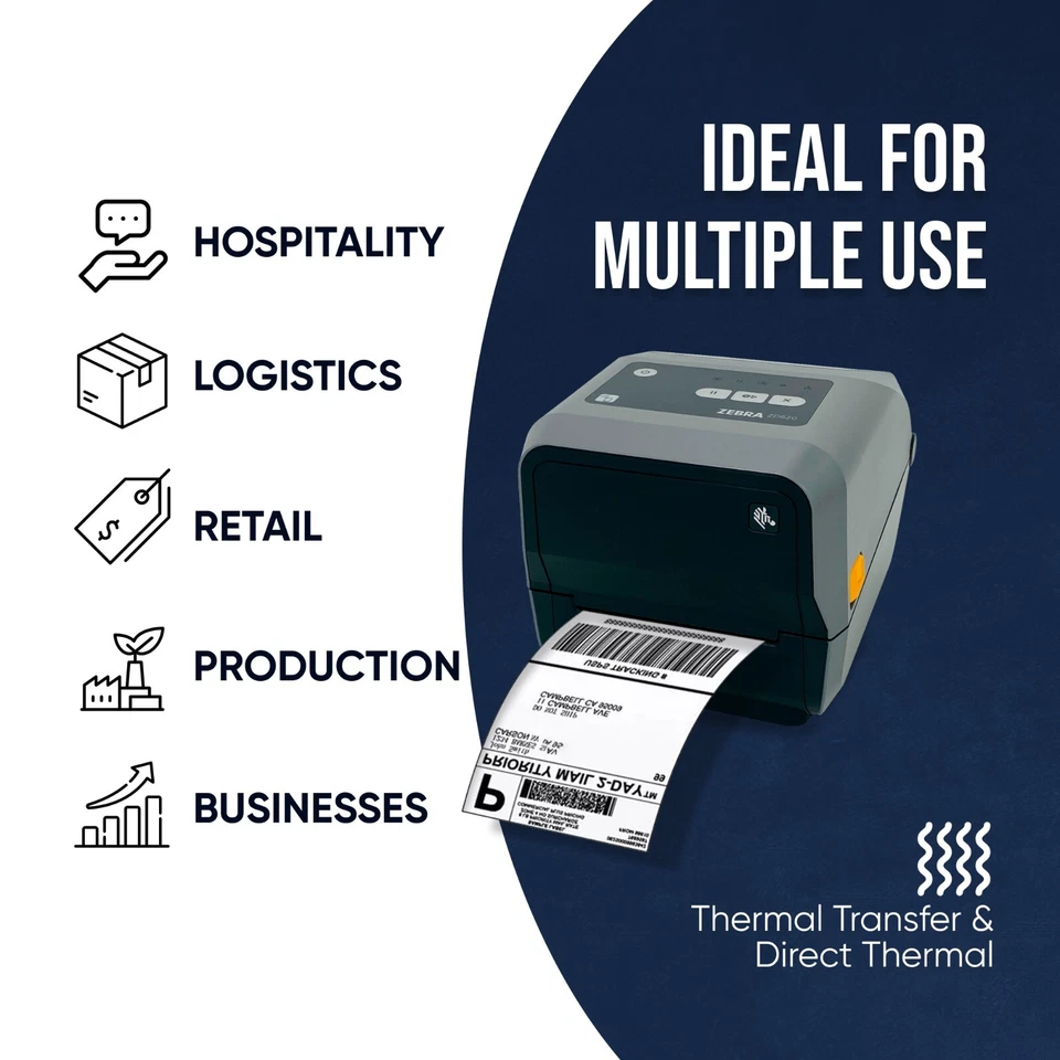 Zebra ZD420 (GK420D Replaces) Direct Thermal Transfer Barcode Printer BT WiFi - Image 4 of 4