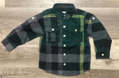 Burberry Children Boys Roll Tab Sleeve Racing Green Check Shirt 92cm 2Y - Picture 1 of 12