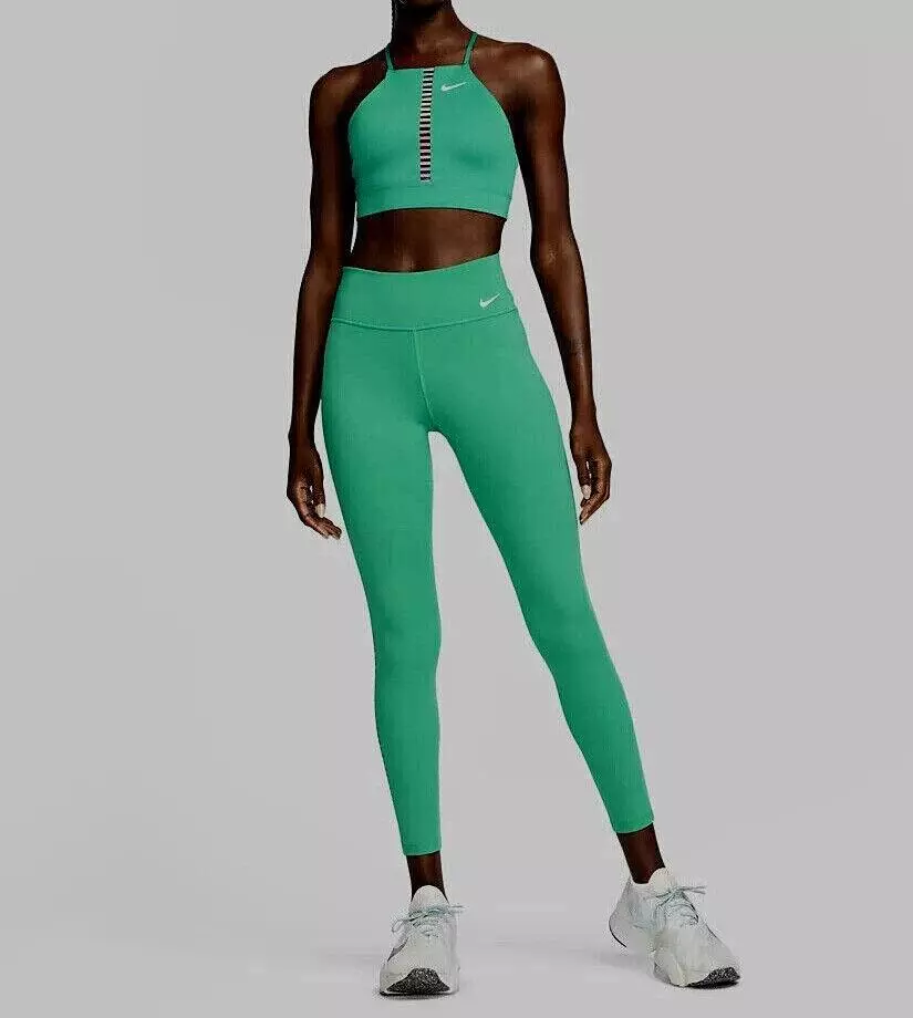 New Nike Leggings One Green Rainbow Ladder Women's large Mid-Rise 7/8  DQ1142-37