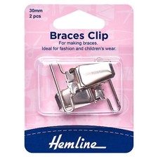 Hemline 30mm Nickel Braces Clip