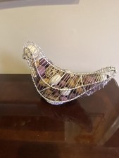 Vintage Ardzewiały wystrój domu wiejskiego Drut Ptaki Kurczaki Potpourri 12x7