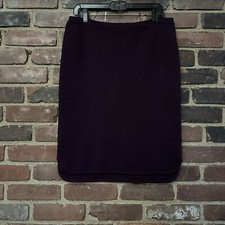 Eileen Fisher Skirt Plum Purple Italian Merino Wool Shirttail Hem -medium